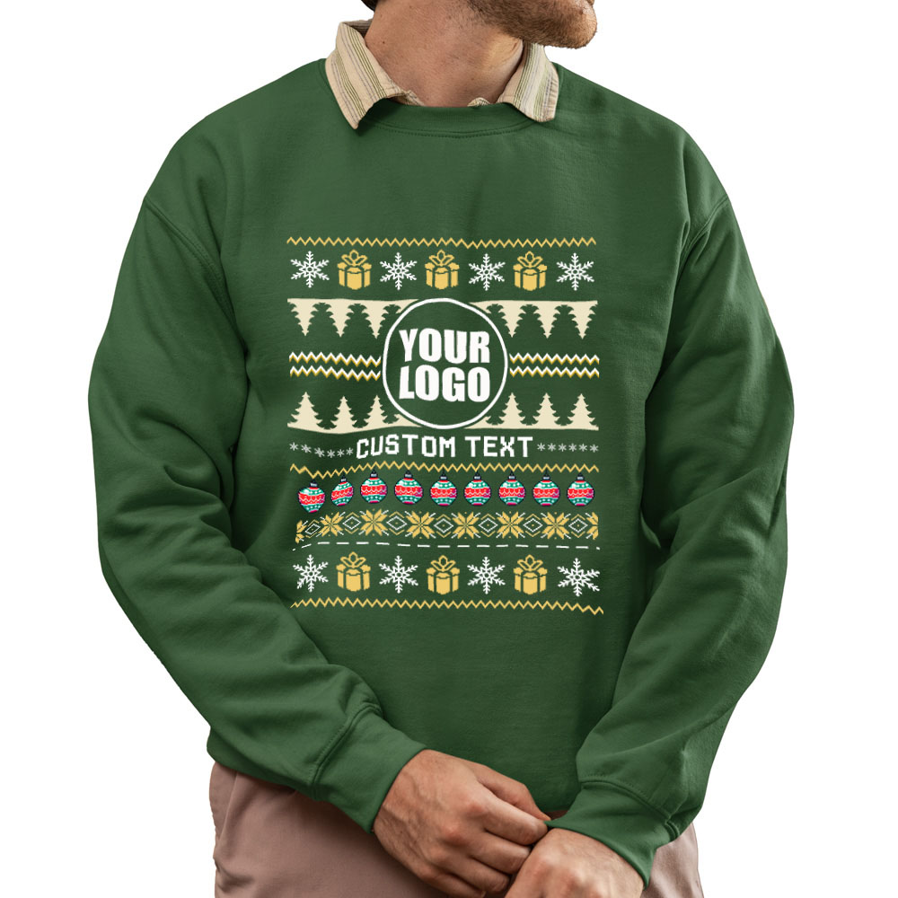 Custom Logo With Christmas Ornament Ugly Sweatshirt 6